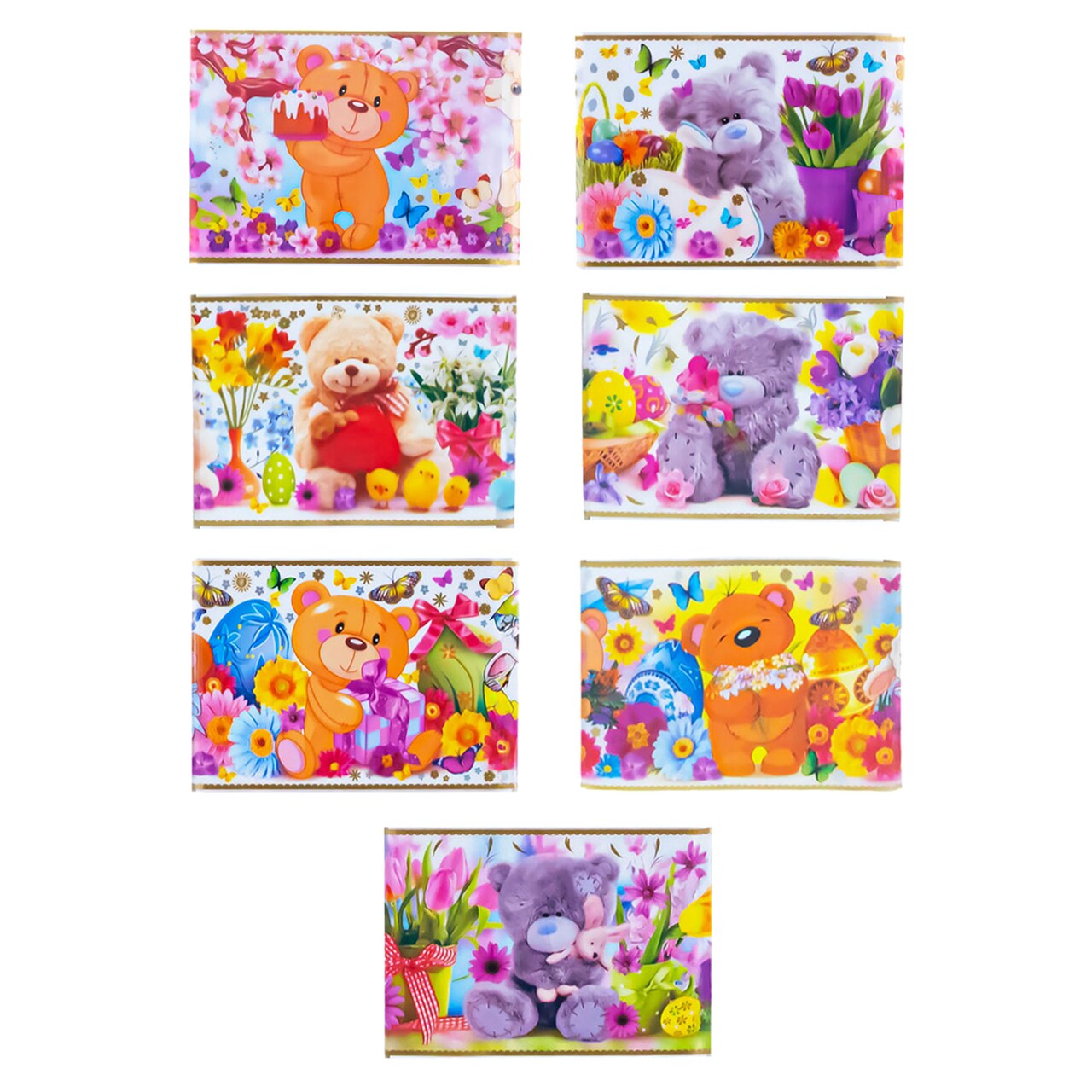 7 Plush Bears Ukrainian Easter Egg Decorating Wraps Heat Shrink Sleeves